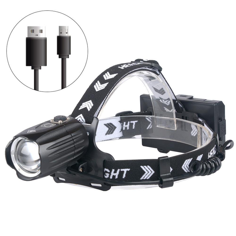 Strong Headlight Usb Display New Charging Can Input And Output Battery Headlight