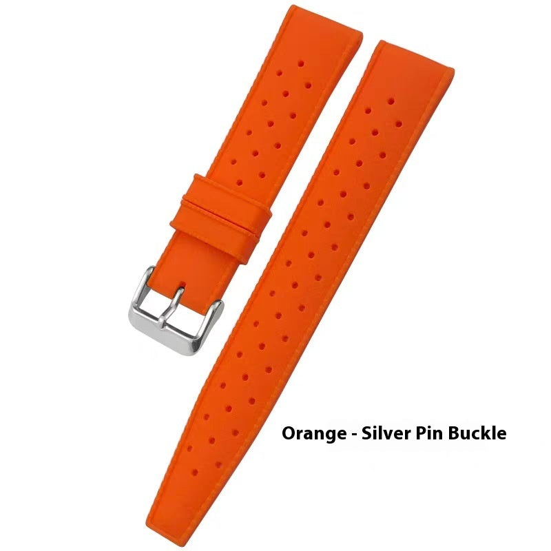 Solid Color Minimalism Rubber Watch Strap Green Dark Blue