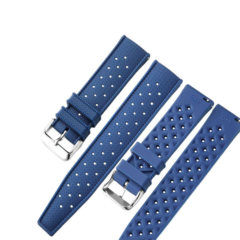 Solid Color Minimalism Rubber Watch Strap Green Dark Blue